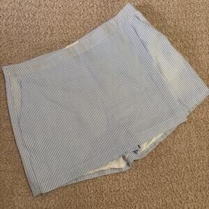 Thread & Supply Seersucker Lined Pocketed Wrap Skort Womens Large